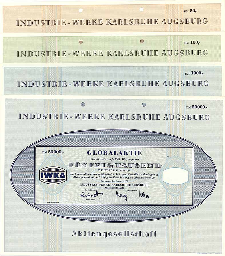 Industrie-Werke Karlsruhe Augsburg AG (4 Stcke)