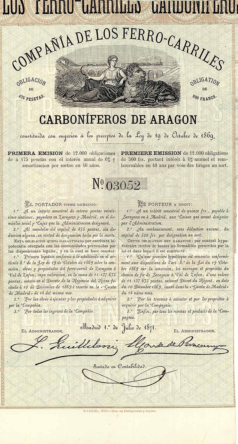 Cia. de los Ferro-Carriles Carboniferos de Aragon